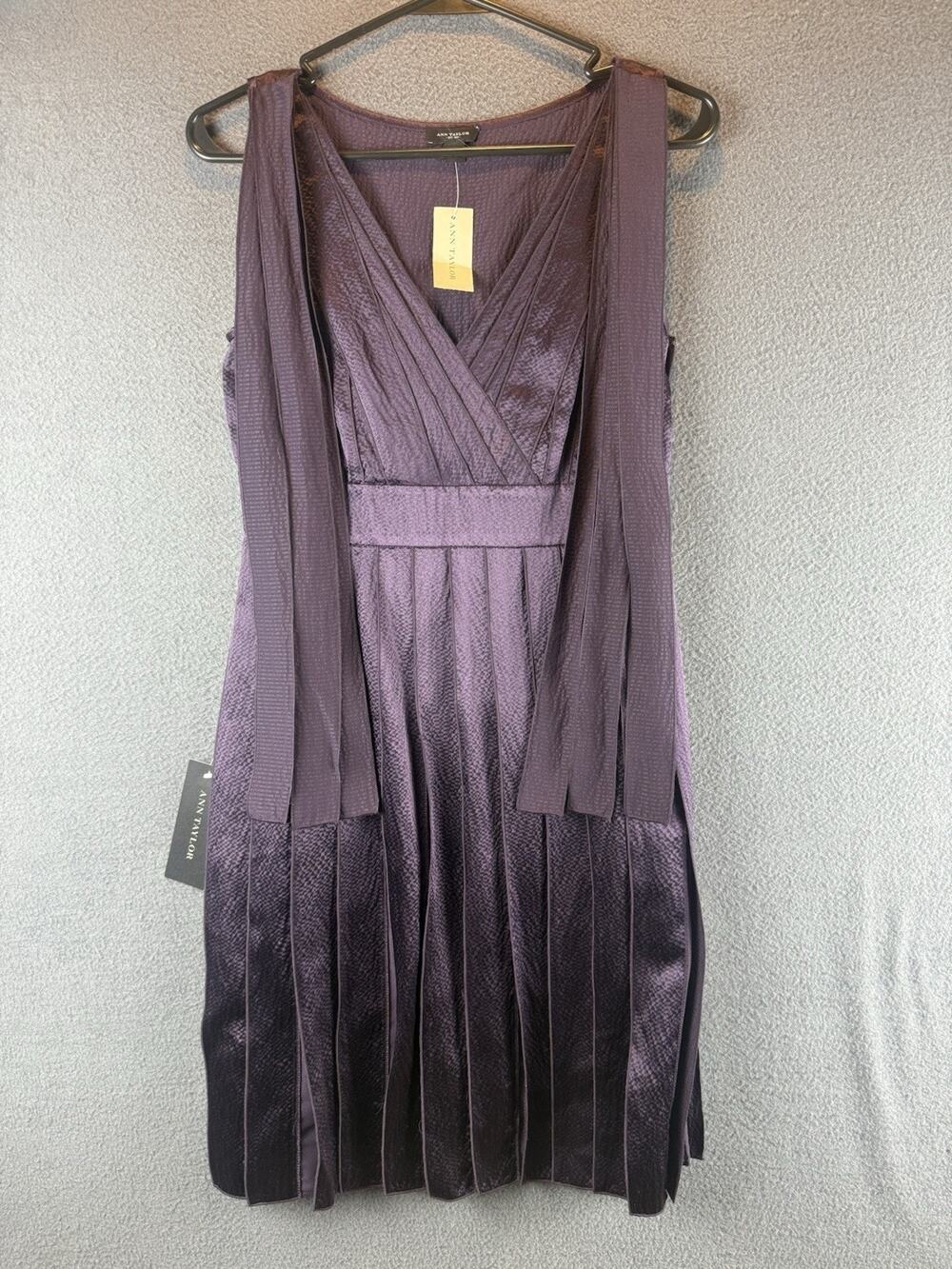 NWT Ann Taylor Purple Silk Dress Size Women's 0 Retail $220